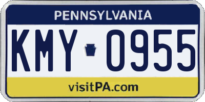 PA license plate KMY0955