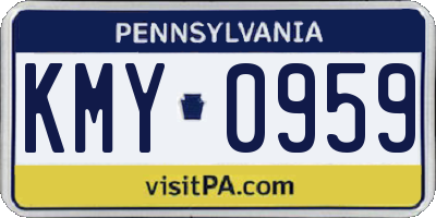 PA license plate KMY0959