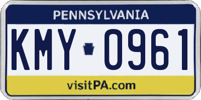 PA license plate KMY0961