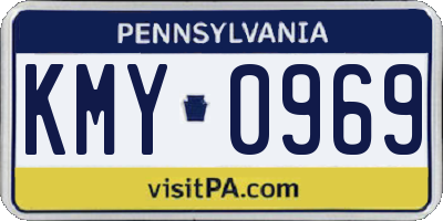 PA license plate KMY0969
