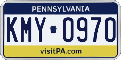 PA license plate KMY0970