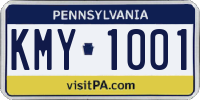 PA license plate KMY1001
