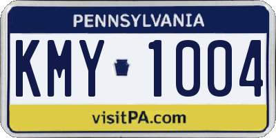 PA license plate KMY1004