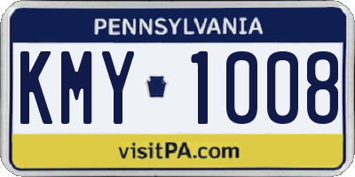 PA license plate KMY1008