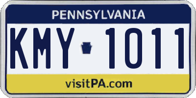 PA license plate KMY1011