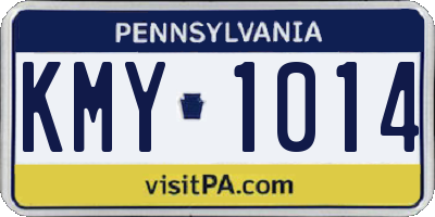 PA license plate KMY1014