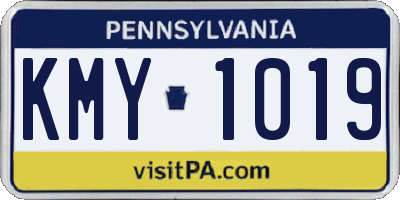 PA license plate KMY1019