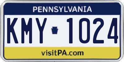 PA license plate KMY1024