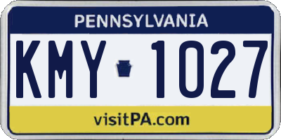 PA license plate KMY1027