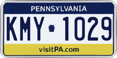 PA license plate KMY1029