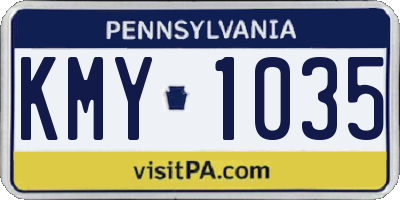 PA license plate KMY1035