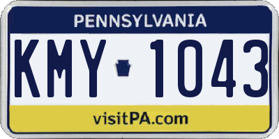 PA license plate KMY1043