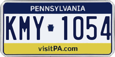 PA license plate KMY1054