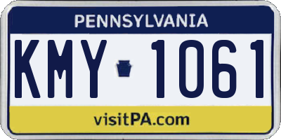 PA license plate KMY1061