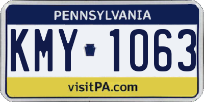 PA license plate KMY1063