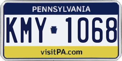 PA license plate KMY1068