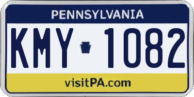 PA license plate KMY1082