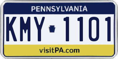 PA license plate KMY1101