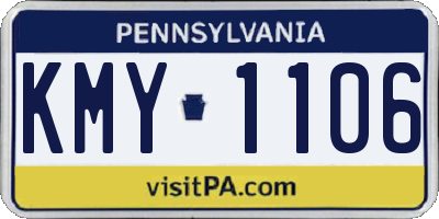 PA license plate KMY1106