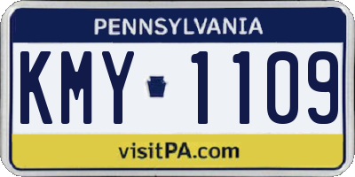 PA license plate KMY1109