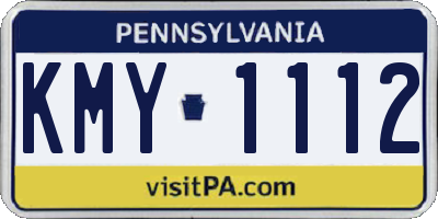 PA license plate KMY1112