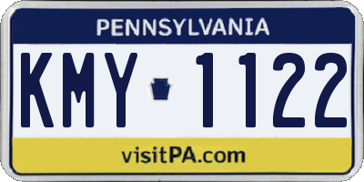 PA license plate KMY1122