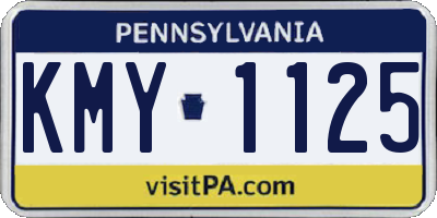 PA license plate KMY1125