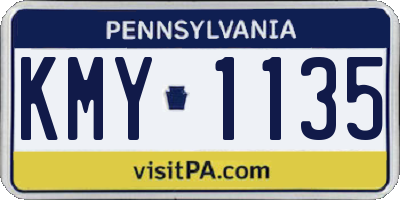 PA license plate KMY1135