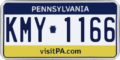 PA license plate KMY1166