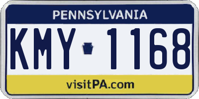 PA license plate KMY1168