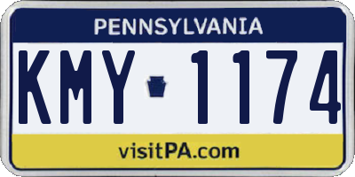 PA license plate KMY1174