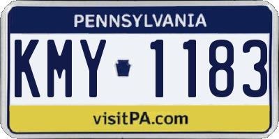 PA license plate KMY1183