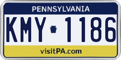PA license plate KMY1186