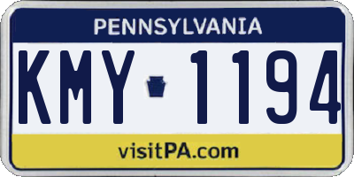 PA license plate KMY1194