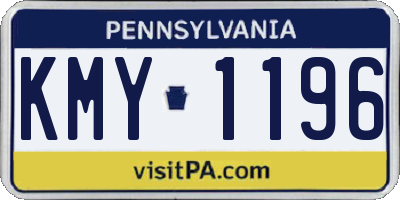 PA license plate KMY1196