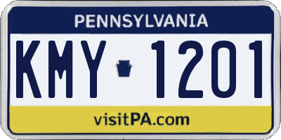 PA license plate KMY1201