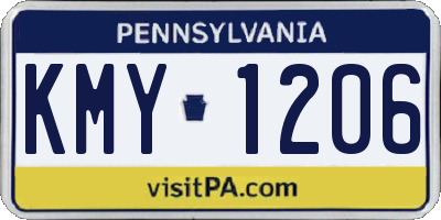 PA license plate KMY1206
