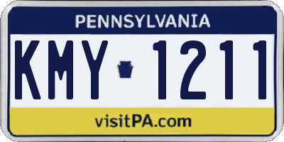 PA license plate KMY1211