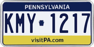 PA license plate KMY1217