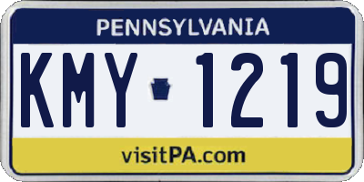PA license plate KMY1219