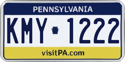 PA license plate KMY1222