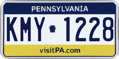 PA license plate KMY1228