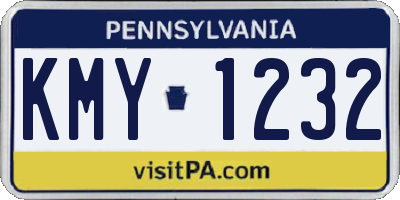 PA license plate KMY1232