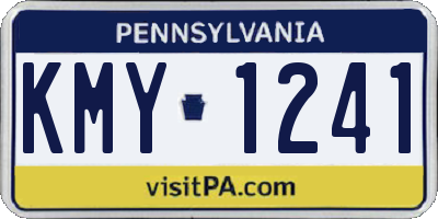 PA license plate KMY1241