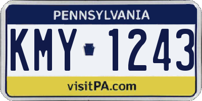 PA license plate KMY1243
