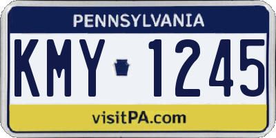 PA license plate KMY1245