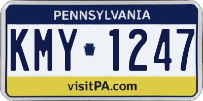 PA license plate KMY1247