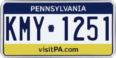 PA license plate KMY1251