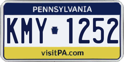 PA license plate KMY1252