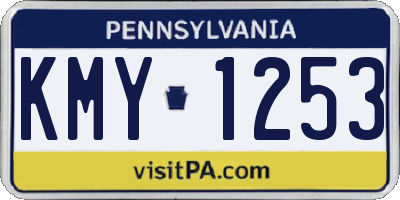 PA license plate KMY1253